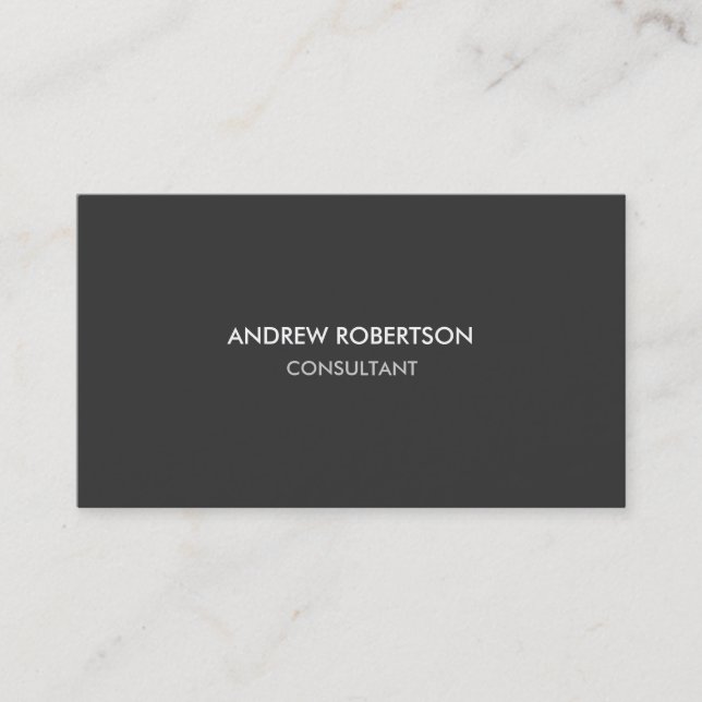 Modern Plain Grey Trendy Business Card (Front)