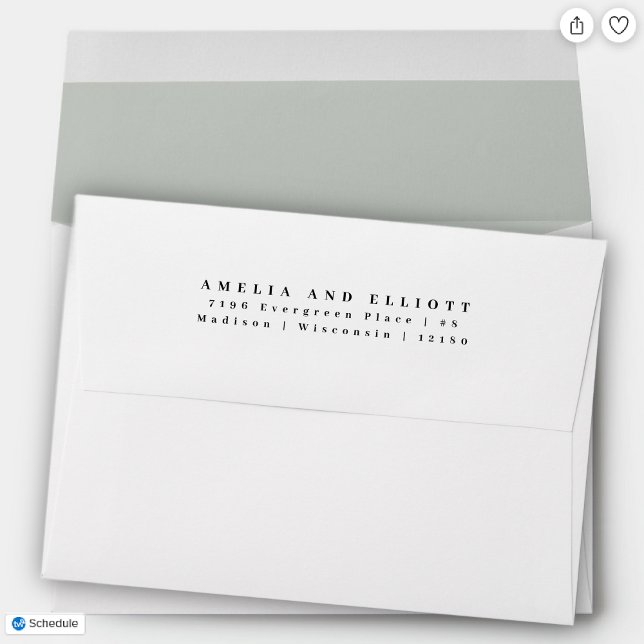 Modern Plain Light Grey Return Address 5x7  Envelope (Creator Uploaded)