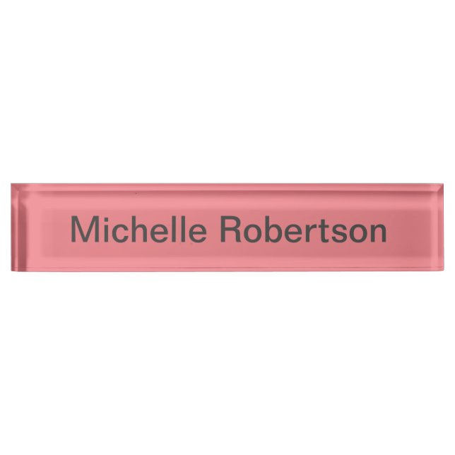 Modern Plain Minimalist Add Own Name Nameplate (Front)