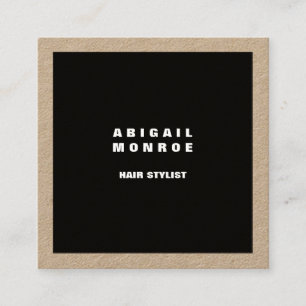Modern Plain Minimalist Professional Black Square Business Card