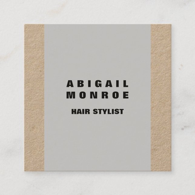 Modern Plain Minimalist Professional Grey Square Business Card (Front)