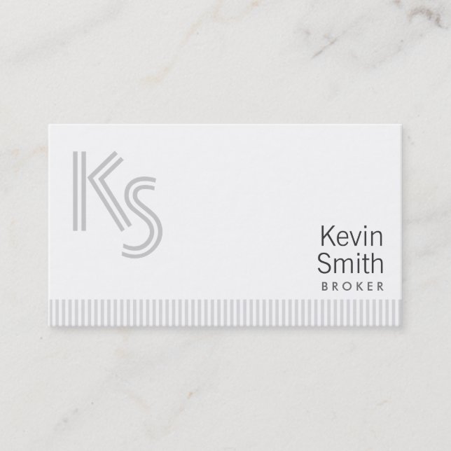 Modern Plain Real Estate Broker Business Card (Front)