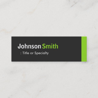 Modern Plain Simple Black and Mint Green Mini Business Card