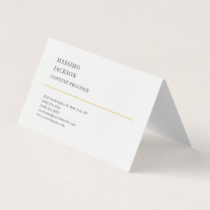 Modern Plain Simple Black White Minimalist Business Card
