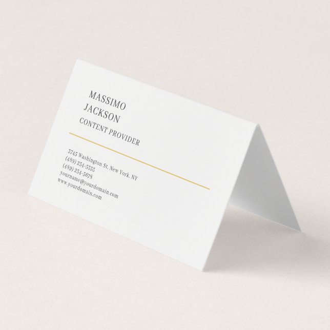 Modern Plain Simple Black White Minimalist  Business Card (Front)