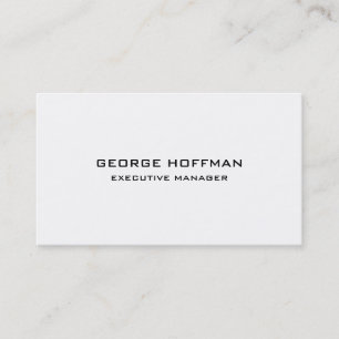 Modern Plain Simple Black White Professional Business Card