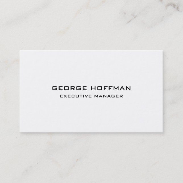 Modern Plain Simple Black White Professional Business Card (Front)