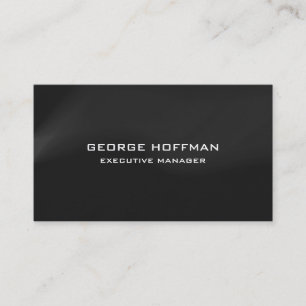 Modern Plain Simple Grey Black White Professional Business Card