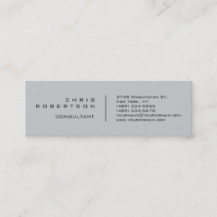 Modern Plain Simple Grey Skinny Business Card