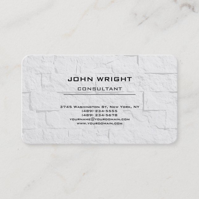 Modern Plain Simple Grey Wall Attractive Stylish Business Card (Front)