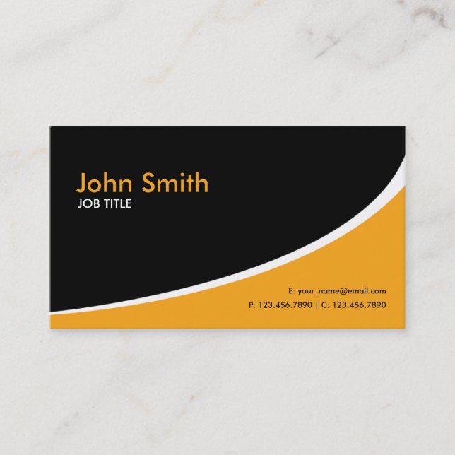 Modern Plain Simple Hi Tech Orange Business Card (Front)