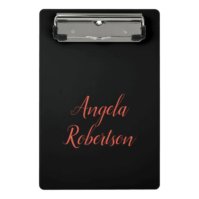 Modern plain simple minimalist add name mini clipboard (Front)