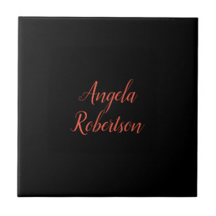 Modern plain simple minimalist add name tile