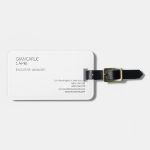 Modern Plain Simple Minimalist Luggage Tag