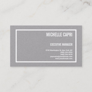 Modern Plain Simple Minimalist Premium Grey Business Card