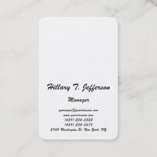 Modern plain simple minimalist script handwriting business card
