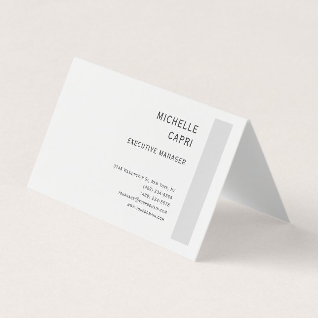 Modern Plain Simple Minimalist Style Contemporary Business Card (Front)