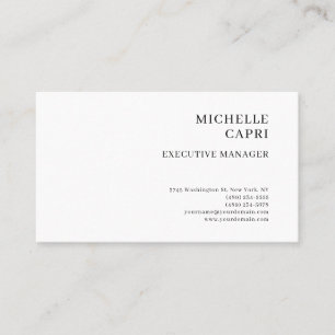 Modern Plain Simple Minimalist Style Contemporary Business Card