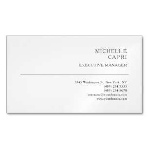 Modern Plain Simple Minimalist Style Contemporary Magnetic Business Card