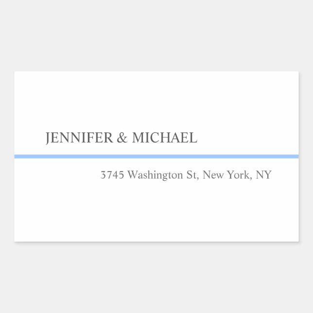 Modern Plain Simple Minimalist Wedding Inexpensive Rectangular Sticker (Front)