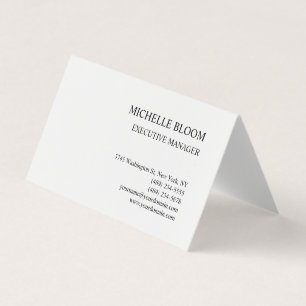 Modern Plain Simple Minimalist White Business Card
