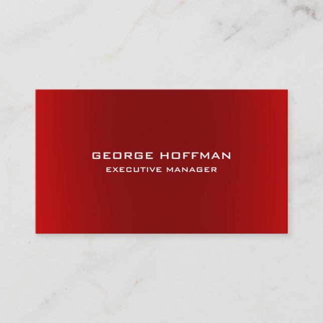 Modern Plain Simple Red Professional Business Card (Front)