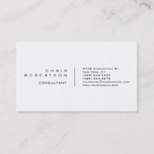 Modern Plain Simple White Attractive Business Card