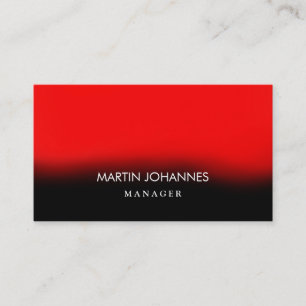 Modern Plain Stylish Red Black Business Card