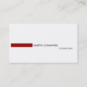 Modern Plain Stylish Red Black White Business Card