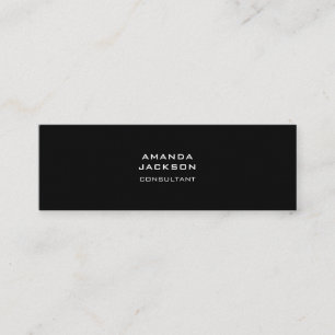 Modern Plain Trendy Minimalist Black Professional Mini Business Card