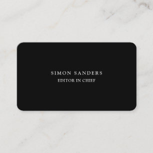Modern Plain Unique Minimalist Black Business Card