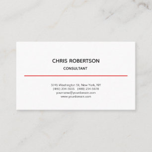 Modern Plain White Minimalist Business Card