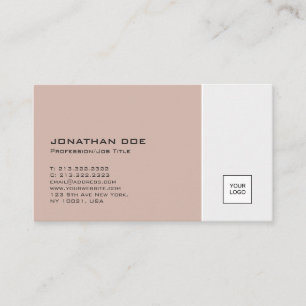 Modern Plain With Logo Professional Elegant Colour Business Card