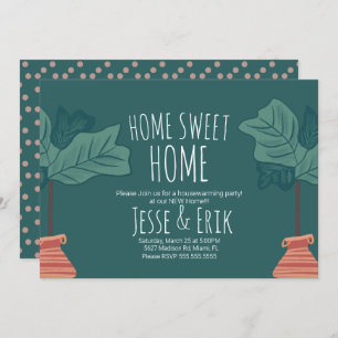 Modern Plant Fiddle Fig Tree Housewarming Party Invitation