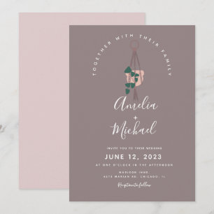 Modern Plant Macrame Hanging Botanical Wedding Invitation