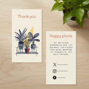 Modern Plant Shop Thank You Enclosure Card