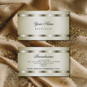 Modern Platinum Effect Professional and Simple Business Card