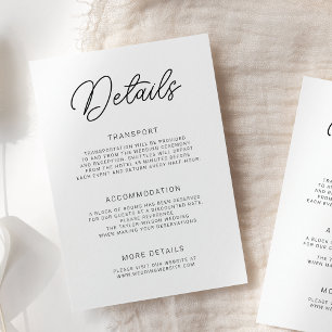 Modern Playful Calligraphy Wedding Details Enclosure Card