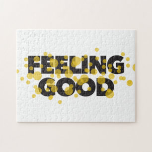 Modern, playful, cheerful design of Feeling Good Jigsaw Puzzle
