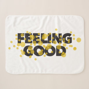 Modern, playful, cheerful design of Feeling Good Sherpa Blanket