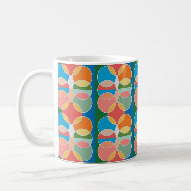 Modern playful circles design drink ware mug (Left)