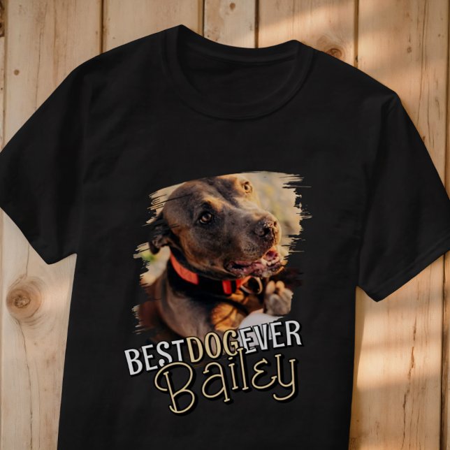 Modern Playful Cool Grunge Custom Pet Dog Photo T-Shirt (Creator Uploaded)