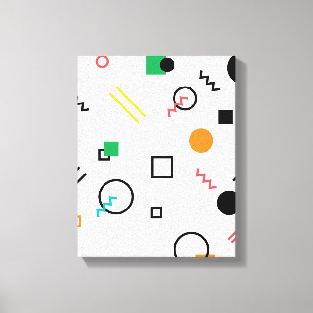 Modern, playful, cool, trendy, Memphis geometric Canvas Print (Front)