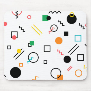Modern, playful, cool, trendy, Memphis geometric Mouse Pad