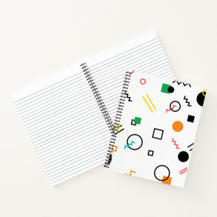 Modern, playful, cool, trendy, Memphis geometric Notebook