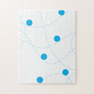 Modern, playful, fun, cute blue balls pattern jigsaw puzzle