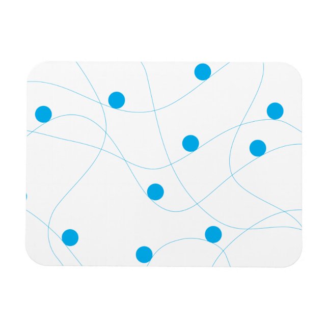 Modern, playful, fun, cute blue balls pattern magnet (Horizontal)