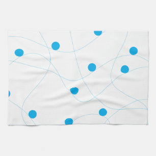 Modern, playful, fun, cute blue balls pattern tea towel
