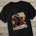 Modern Playful Paw Simple Grunge Custom Pet Photo T-Shirt<br><div class="desc">This simple and classic design is composed of serif typography and add a custom photo of your pet.</div>