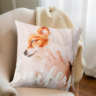 Modern Playful Simple Elegant Chic Pet Photo Cushion